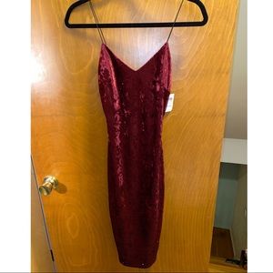 Charlotte Russe Midi Red/Cranberry Velvet Dress S